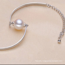925sterling Silver Fashionable Bracelet with One Natural Pearl (E150035)